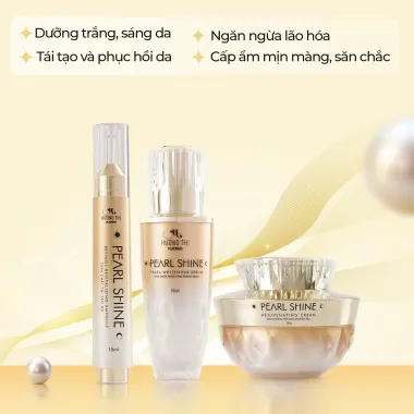 HƯƠNG THỊ PLATINUM PEARL SHINE WHITENING FACIAL CARE BỘ CHĂM SÓC DA MẶT NGỌC TRAI TRẮNG SÁNG
