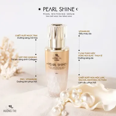 HƯƠNG THỊ PLATINUM PEARL SHINE WHITENING FACIAL CARE BỘ CHĂM SÓC DA MẶT NGỌC TRAI TRẮNG SÁNG